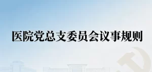 医院党总支委员会工作制度（2026版）